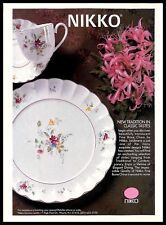 1987 Nikko Jardiniere Fine Bone China Vintage PRINT AD Floral Design Plate 1980s picture