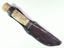 Antique MARBLE'S Ideal Gladstone Sheath Knife STAG Handles & Pommel solid picture