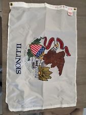 Vintage Dettra Nylon State Flag - Illinois, 2'x3' DURA-LITE Made In USA picture