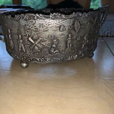 ANTIQUE 1900's PAYE & BAKER SILVERPLATE DUTCH SCENES BOWL HOLDER picture
