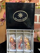 Christopher Radko 1997 MERRY MONKS Set of 3 Musician Glass Christmas Ornaments picture