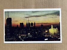 Postcard Chicago IL Illinois Skyline at Night Wrigley Building Lights picture