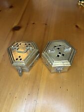 2x Vintage Brass Cricket Box Cage Potpourri Incense Hinged Lid Handle Jewelry picture