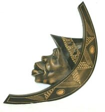 VTG Wood Hand Carved Hand Made Wall Ornament From Zaire Tribal African picture