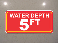 Water Depth 5 Feet Metal Sign for Boat Dock Ramp Pool Diving Boating Pond picture