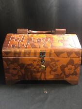 Vintage Hand Carved Wooden Storage Chest Made in Haiti 13