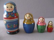 VINTAGE SET of 4 NESTING DOLLS marked USSR in excellent condition picture