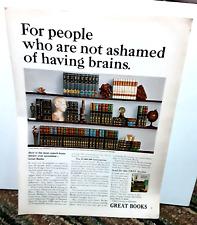1971 Great Books Not Ashamed Of Having Brains Vintage Print Ad picture