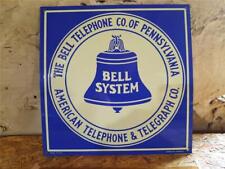 NOS TIN METAL EMBOSSED SIGN BELL SYSTEM TELEPHONE SIGN MINT WITH ORIGINAL PAPER picture