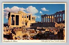 Athens-Greece, Acropolis, Parthenon Temple, Antique Vintage Souvenir Postcard picture