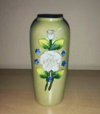 Vintage Antique Elfinware Mossware Green Bud Vase Germany Luster Applied Flowers picture