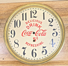 Old 12 7/8 Inches Diameter Metal Coca Cola Clock Dial Pan (LL5208) picture