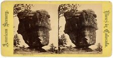 c1900's Real Photo Stereoview Balanced Rock Garden of the Gods Colorado picture