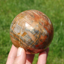 3.1in 1.5lb XL Colorful Petrified Wood Crystal Sphere, Madagascar picture