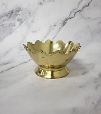 VTG Brass Scalloped Edged Solid Brass Bowl picture