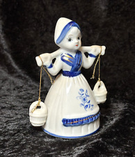 5” Vintage Dutch Girl Bell / Gold Trim / Home Decorative Figurine Porcelain picture