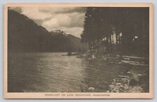 Moonlight on Lake Wenatchee Washington Unposted Albertype Postcard picture