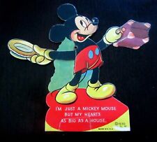 1930s 1939 Mickey Mouse Walt Disney Valentine Mechanical With Hat and Suitcase picture