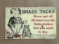 Postcard Comic Artist Signed AE Avery Brass Tacks Man Dog Quote Vintage PC picture