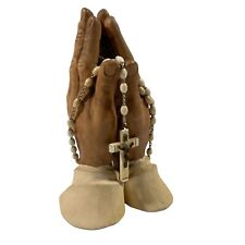 Vintage Ceramic Praying Hands Rosary Holder 7