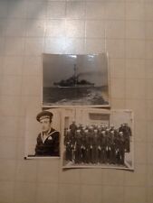 Vintage 3 Pics WW2 USCGC Mendota And Crew Coast Guard Pictures Rare Send Offers  picture