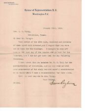 EARLY 1914 Sam Rayburn Signed Letter U.S. House Rep Texas Speaker of the House picture