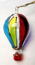 Vietri Hot Air Balloon Glass Christmas Ornament Vintage Italy Golden Accents picture