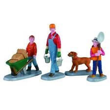 NEW Lemax Farm Family Set of 4 Dad w Milk Buckets Kids Dog picture