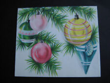 1950s vintage greeting card Hallmark CHRISTMAS Colorful Ornaments picture