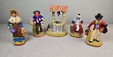5 Vintage Paul Fouque Santon Figurines Well Woman Knitting Man with Garlic picture