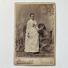 Antique Cabinet Card Photograph Beautiful Young Woman Rock La Crosse WI picture