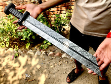 Custom Handmade Carbon Steel Hunting Short Seax Sword with Sheath-25-inches. picture