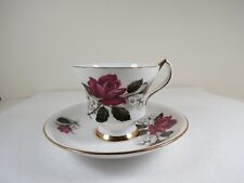 Vintage Royal London Bone China England Tea cup & Saucer  Red Rose Gold trim picture