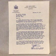 Vint Feb 18, 1971 Glenn Harris Albany NY Assemblyman Letter Of BSA Appreciation  picture