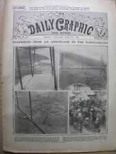 1915 DAILY GRAPHIC July 29 Dardanelles, Hiram Maxim, Nareff, Munitions, Asquith picture