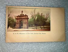 Antique GAR Monument Junction City KS Postcard picture