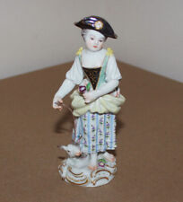 Antique Meissen Porcelain Figurine Gardener Child with Lamb # 22 Germany 5.4