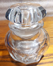 Antique c1920's Heisey 4.5”  Optical Glass Lidded Jar Vanity Jar picture