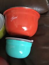 Set Of 4 Fiestaware Colored Stainless Mixing Bowls New picture