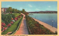 Postcard PA Harrisburg View along Riverfront Park Linen Vintage PC f8718 picture