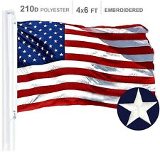 American US USA Flag 4x6FT Embroidered Polyester Brass Grommets By G128 picture