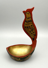 Vintage Russian Fire Bird Folk Art Bowl Hand Gilded / Painted Lacquered picture