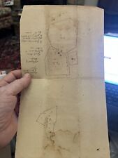 Map Hand Drawn Map Captain Robert Raynes York MA/Maine Estate Inventory 1793 picture