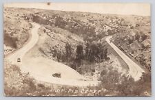 RPPC Old Cars Driving on Winding Mountain Road AZO 4SQ c1926-1940s Postcard picture