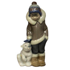 Lladro Figurine: 5238 Eskimo Boy with Pet, No/ Box picture