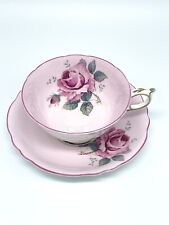 Vintage Paragon pink Cabbage Rose tea cup & saucer Double Warrant Mint condition picture