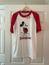 Vintage 80s MICKEY Disneyland White Red Raglan T-Shirt NWT Size XL picture