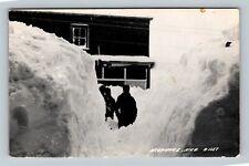 RPPC Negaunee MI, Digging Through The Snow, Michigan Vintage Postcard picture