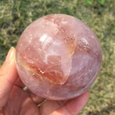493g Natural Raw Pink Rose Quartz Crystal Ball specimens heart Chakra 32 picture