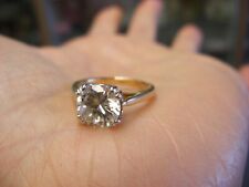 Vintage 18K Gold Plated Rhinestone Ring Size 5 #B182 picture